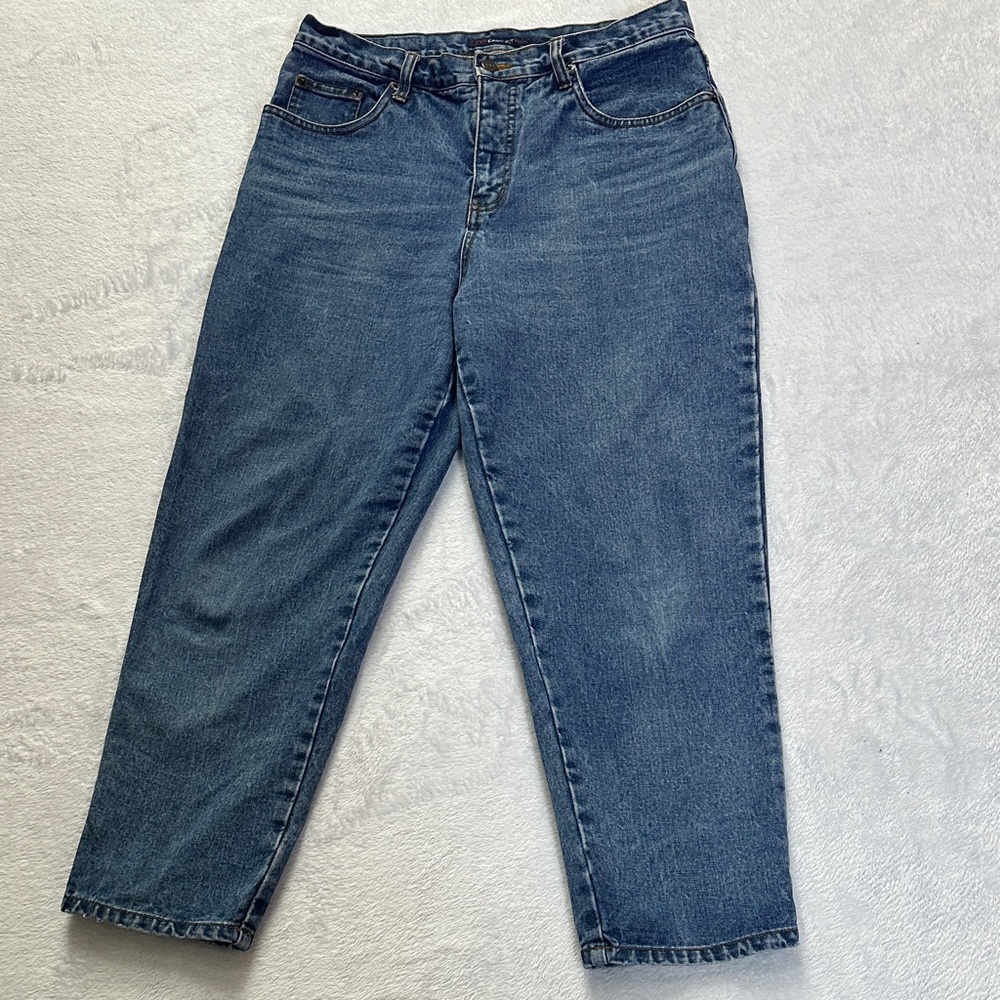 Vintage Bill Blass Womens High Waist Relaxed Easy Fit Tapered Ankle Mom Jeans 12